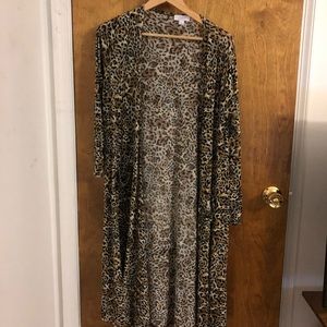 Lularoe Leopard Print Sarah Cardigan Size M EUC